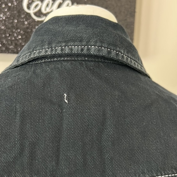 GANNI Black Denim Western Shirt Dress Long Sleeve Button Up Nashville Sz 4 - Picture 12 of 15